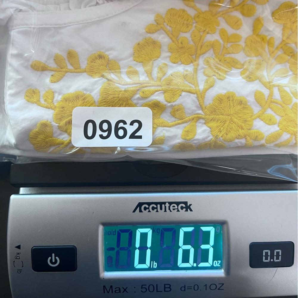 J. Crew White Peasant Blouse with Yellow Floral Embroidery - Picture 9 of 10